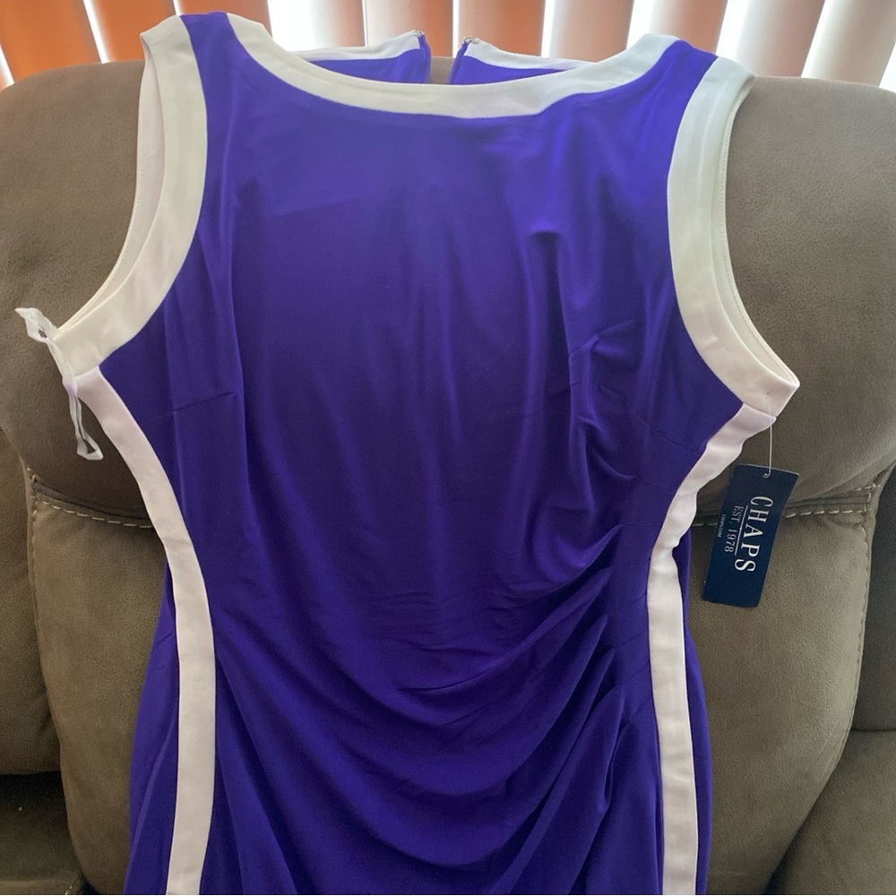 Chaps Women's Vibrant Purple and White Mini Dress